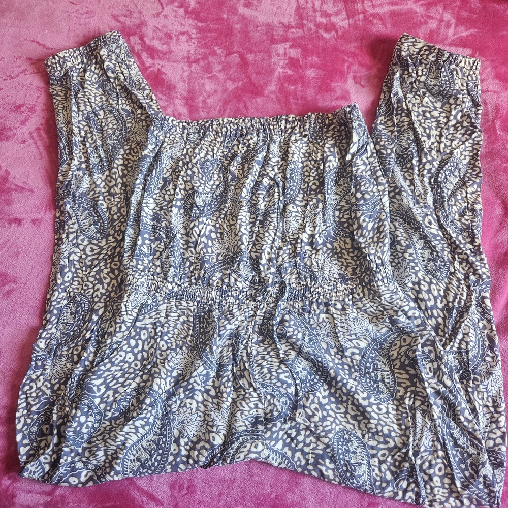 Elegant Blue Paisley Women's Jumpsuit